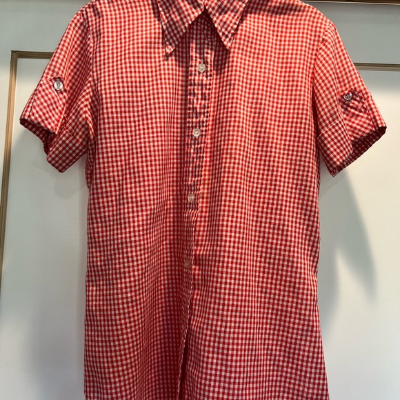True vintage Levi’s women’s red gingham button up short sleeved top - Picture 2 of 11